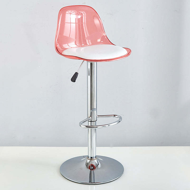 Minimalist Cylinder Base Metal PET Bar Stool