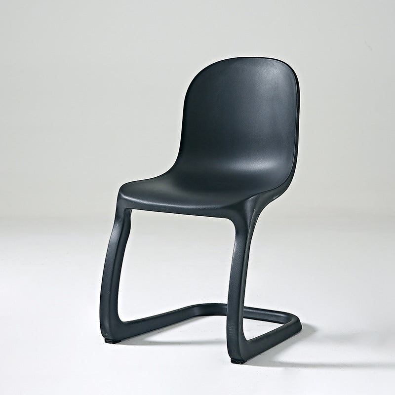 Scandinavian Bow-Frame Plastic Steel Dining Chair