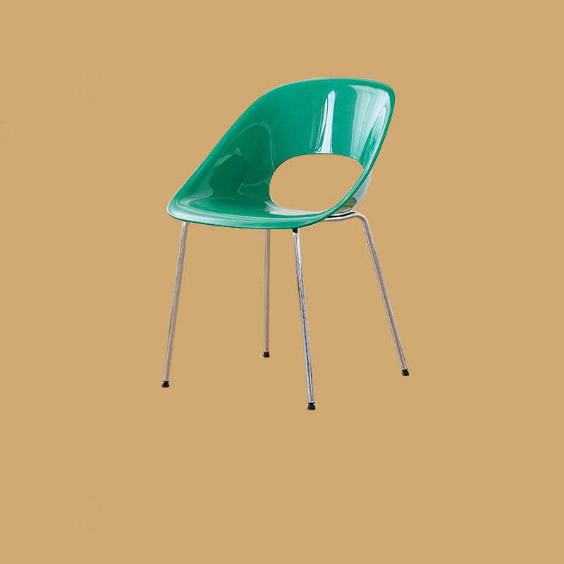Minimalist Ring Curved Plastic Alloy Dining Chair