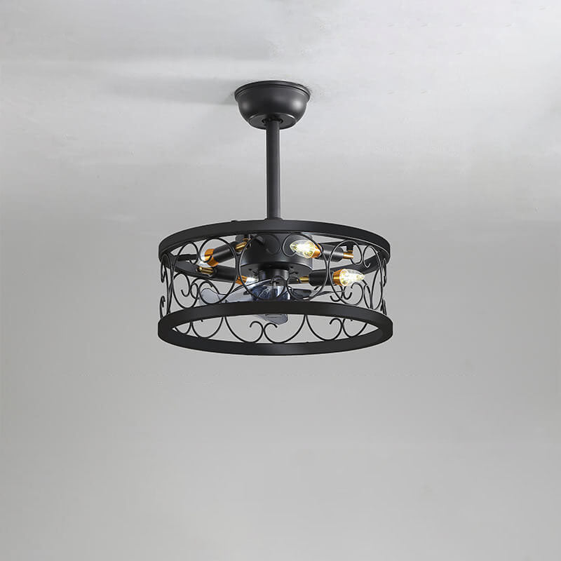 Industrial Minimalist Mount Ceiling Fan Light