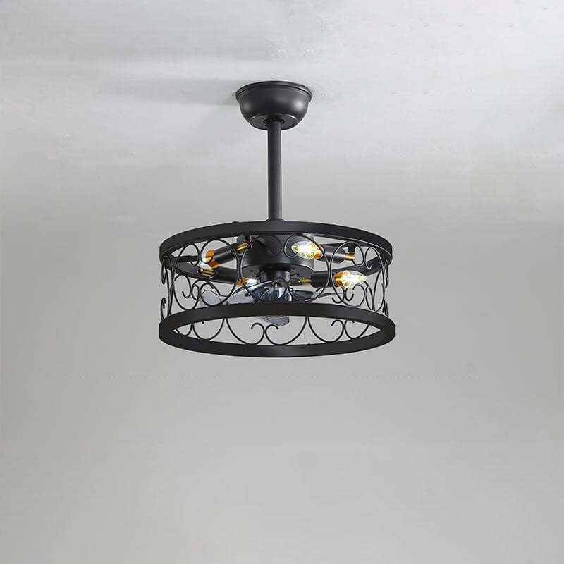 Industrial Minimalist Mount Ceiling Fan Light