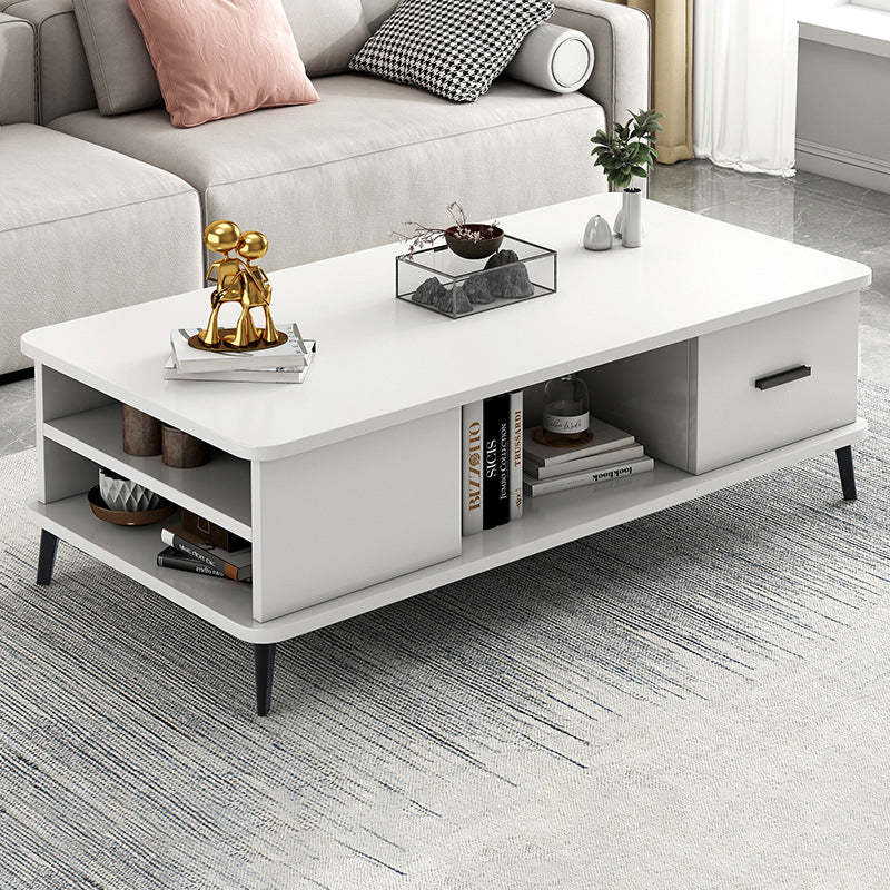 Nordic Rectangular Engineered Wood Iron Coffee Table