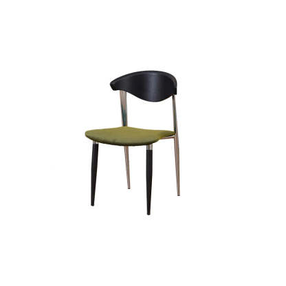 Vintage Velvet Iron Tapered-Leg Dining Chair