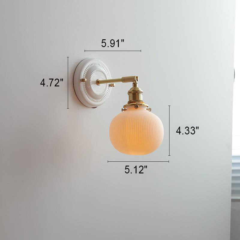 Vintage Japanese Ceramic Brass Sconce