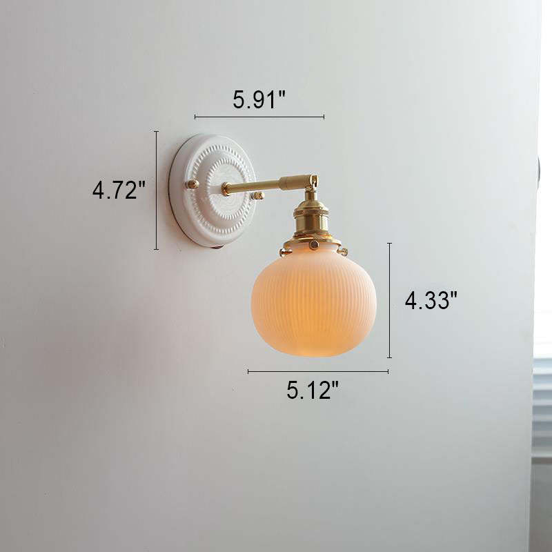 Vintage Japanese Ceramic Brass Sconce