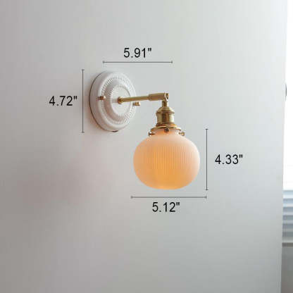 Vintage Japanese Ceramic Brass Sconce