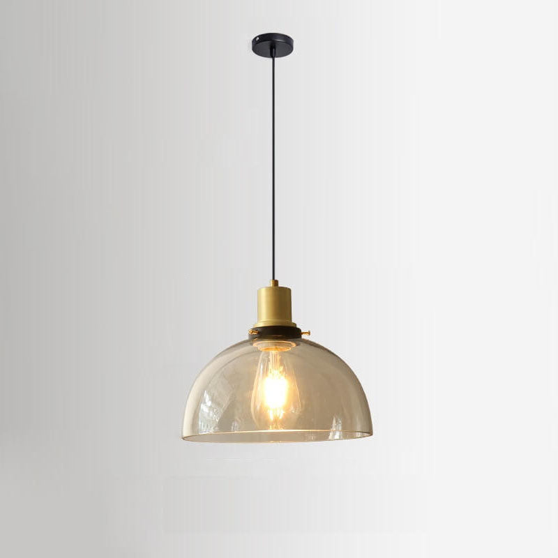 Vintage Semi-Circular Cone Cup Iron Glass Pendant Light