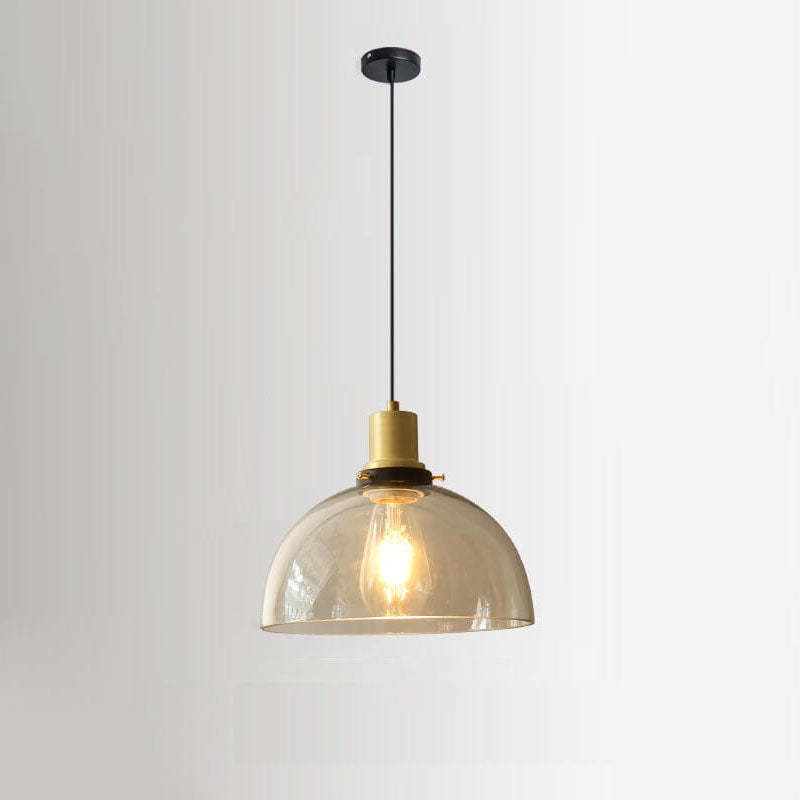 Vintage Semi-Circular Cone Cup Iron Glass Pendant Light