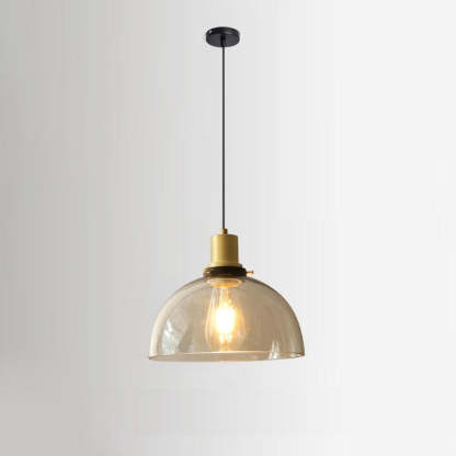 Vintage Semi-Circular Cone Cup Iron Glass Pendant Light