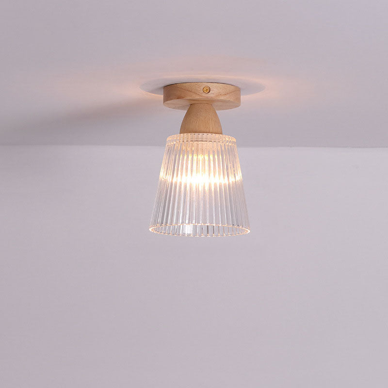 Japanese Minimalist Log Glass Ceiling Light