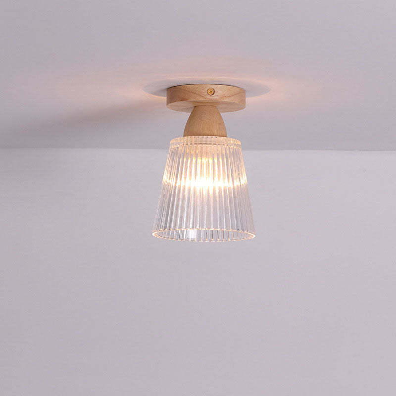 Japanese Minimalist Log Glass Ceiling Light