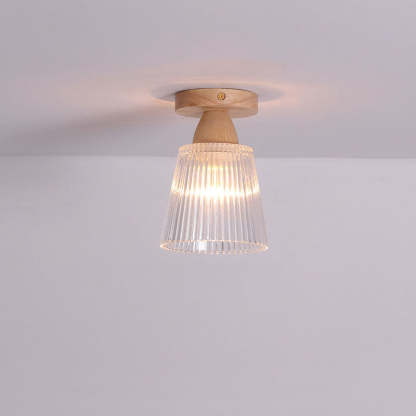 Japanese Minimalist Log Glass Ceiling Light