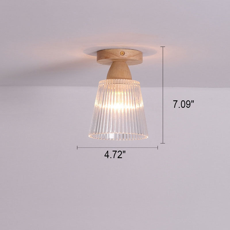 Japanese Minimalist Log Glass Ceiling Light