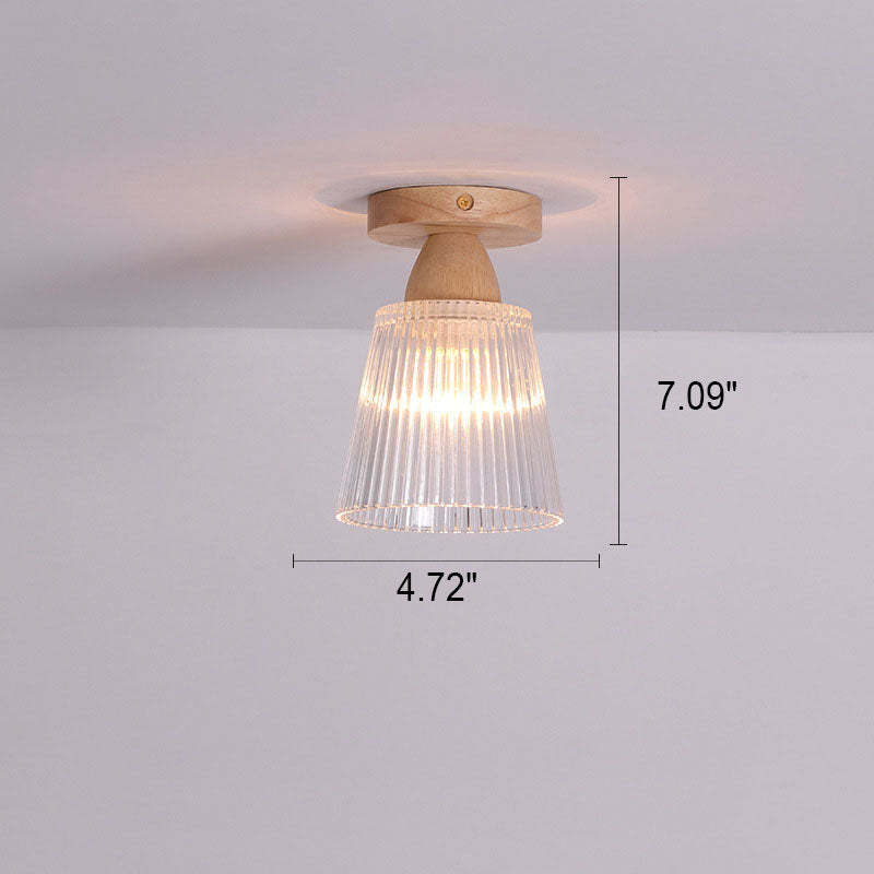 Japanese Minimalist Log Glass Ceiling Light
