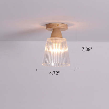 Japanese Minimalist Log Glass Ceiling Light