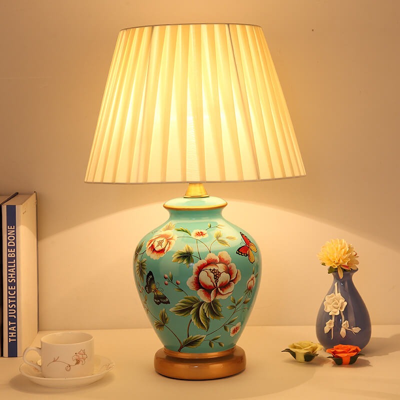 Modern Warm Ceramic Cylindrical Table Lamp