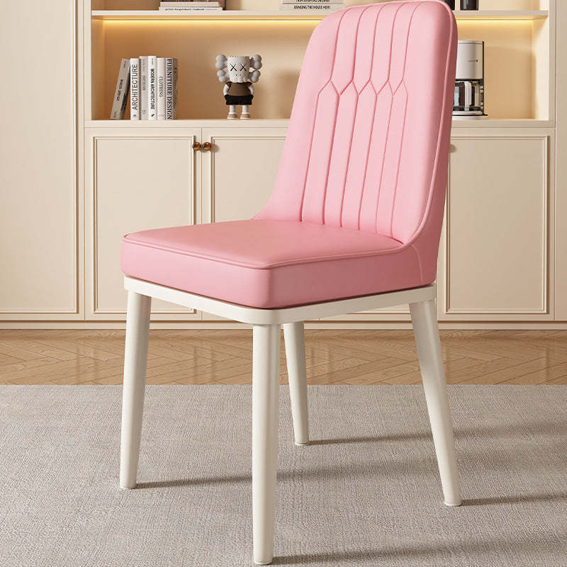Contemporary Square PU Leather Upholstered Dining Chair