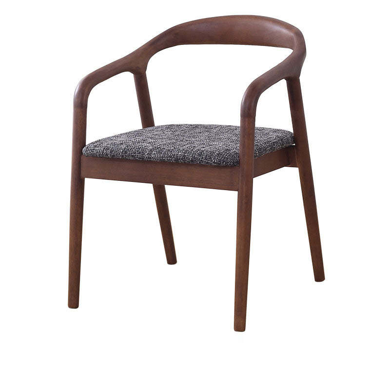 Minimalist Arched Wood Linen Dining Chair