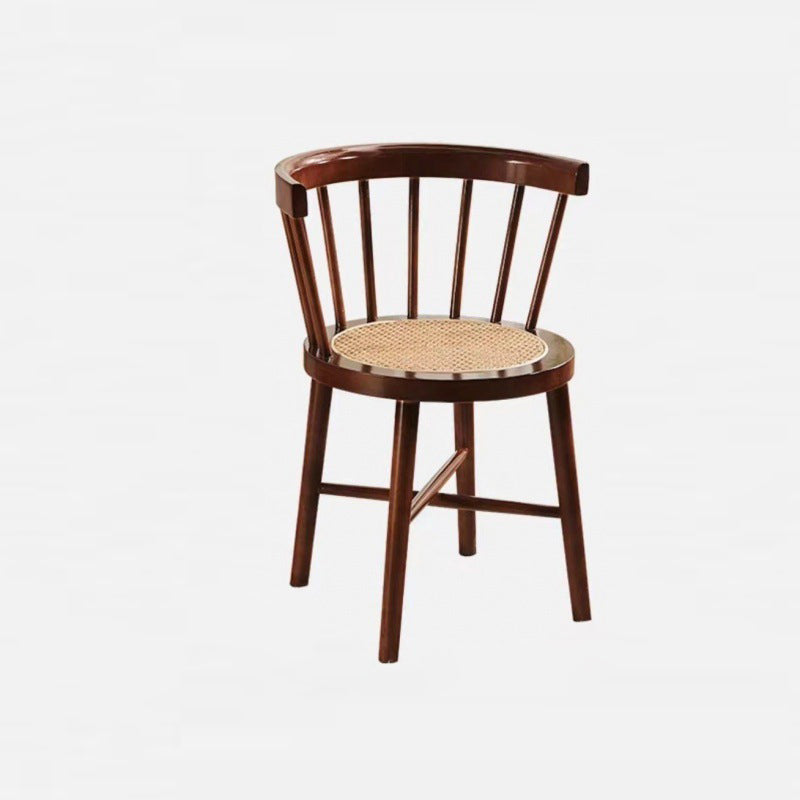 Nordic Rubberwood Rattan Dining Chair