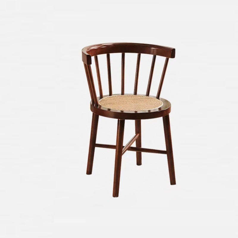Nordic Rubberwood Rattan Dining Chair