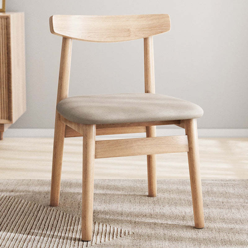 Open-back retro gray leather dining chairs & benches — Nappa Leather / Natural