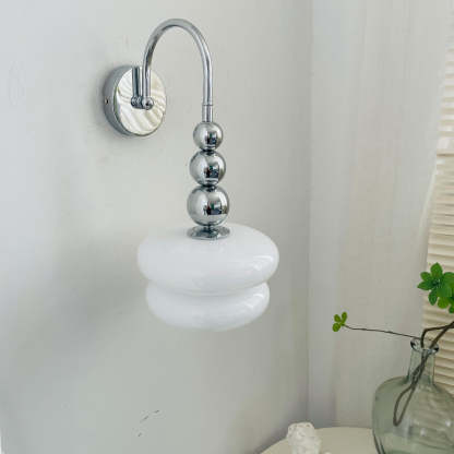 Macaron Cream Gourd Glass Wall Sconce