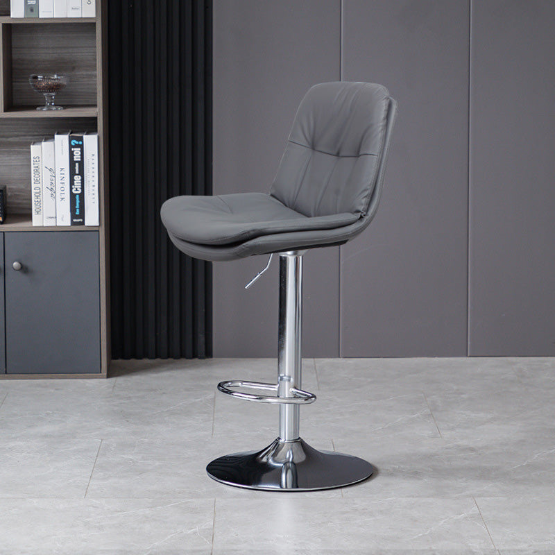Nordic Leather Metal Pedestal Bar Stool