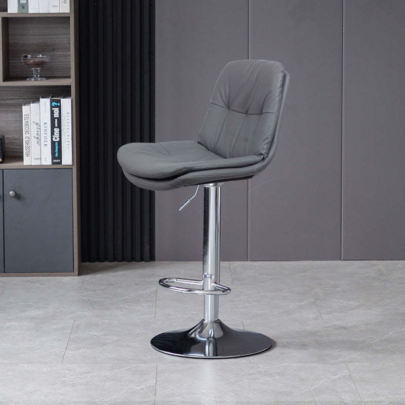 Nordic Leather Metal Pedestal Bar Stool