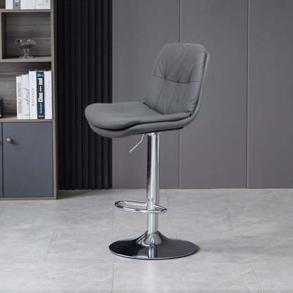 Nordic Leather Metal Pedestal Bar Stool