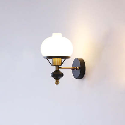 French Geometric Circle Glass Iron Sconce