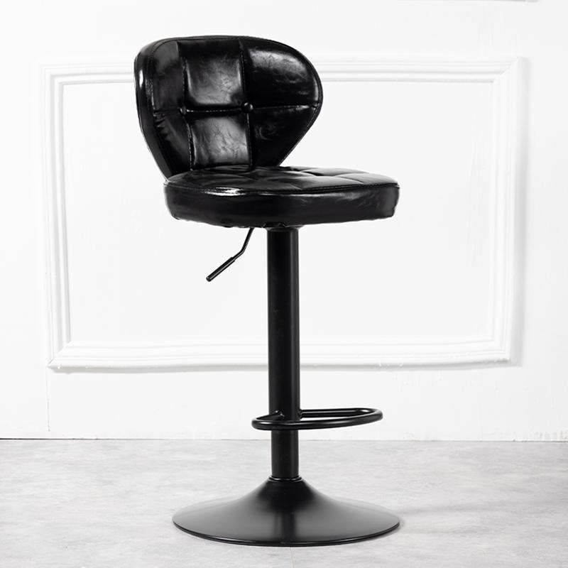 Minimalist Leather Metal Bar Stool