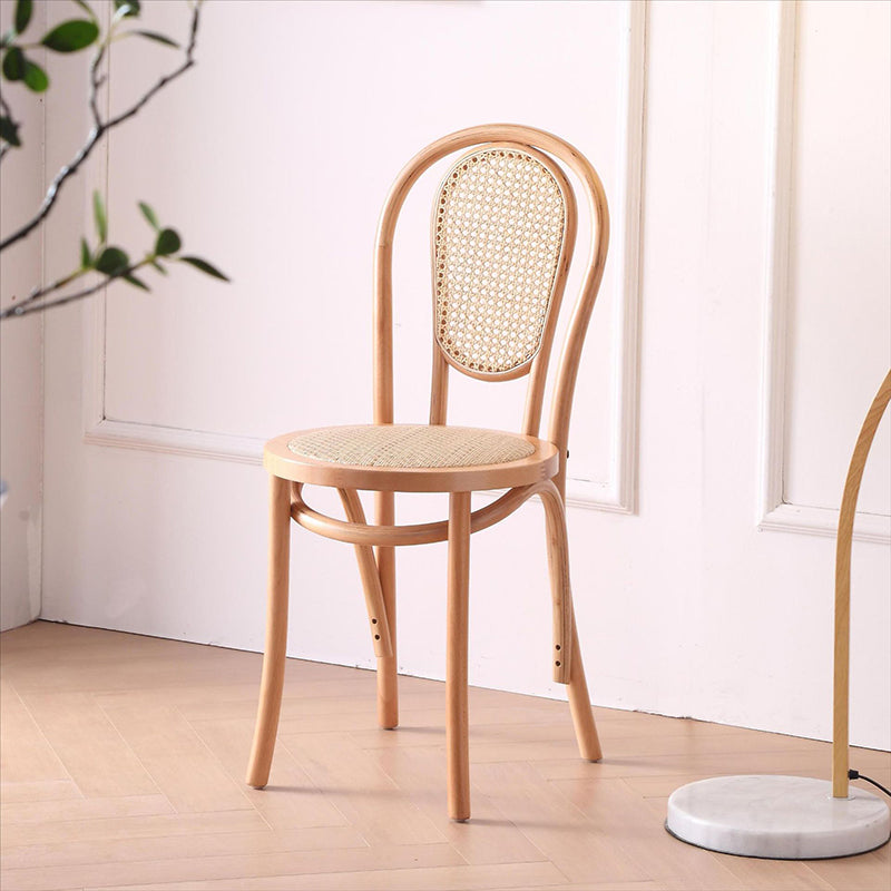 Vintage Rattan Woven Wooden Dining Chair