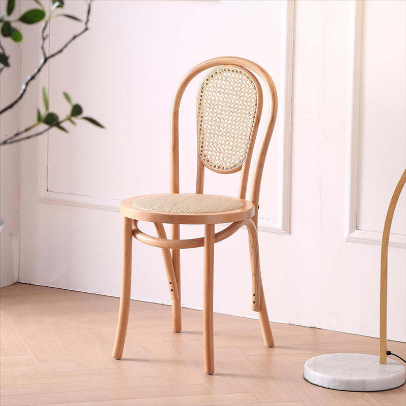 Vintage Rattan Woven Wooden Dining Chair