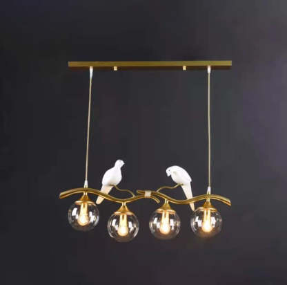 Resin Bird Glass Ball Island Chandelier