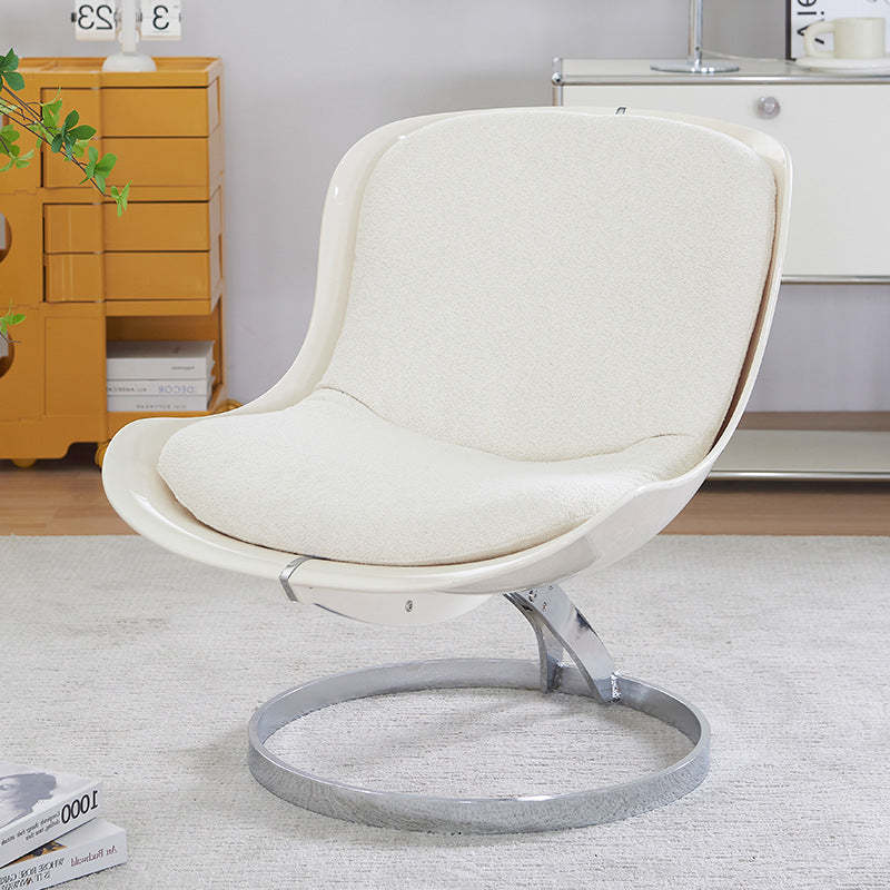 Scandinavian Wraparound Lambswool Curved Accent Chair