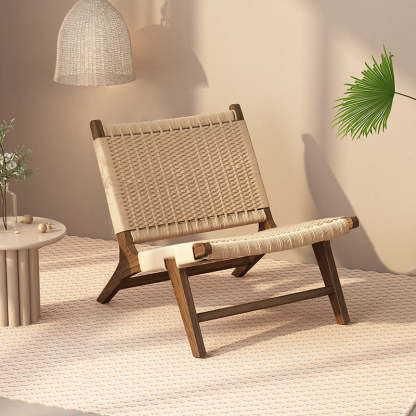 Nordic Woven Wood Rope Accent Chair