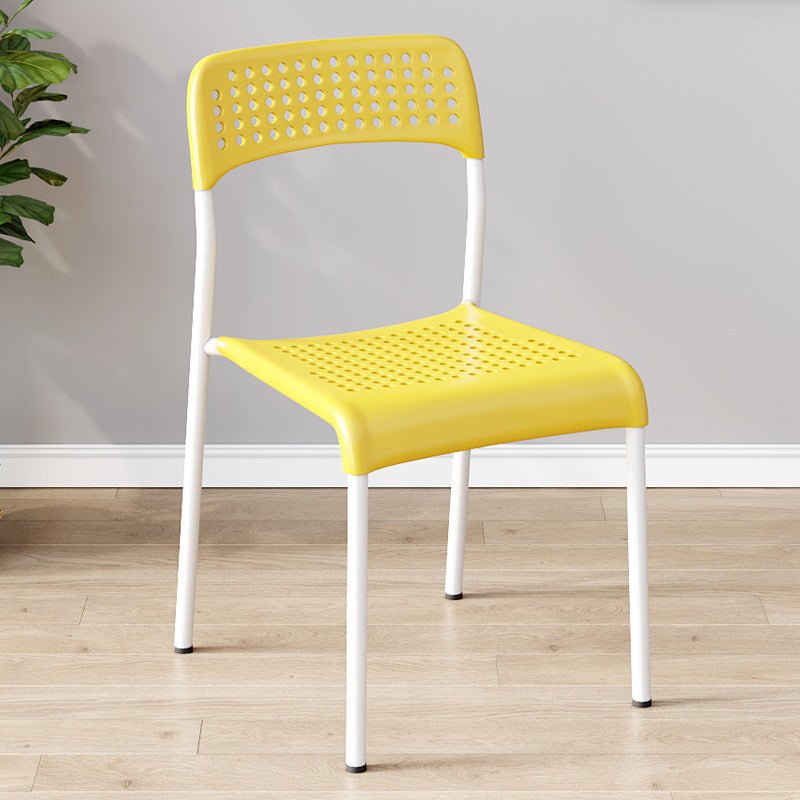 Minimalist Plastic Iron Perforated Dining Chair