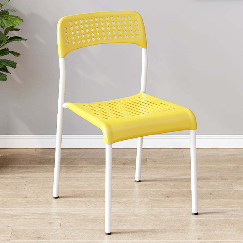 Minimalist Plastic Iron Perforated Dining Chair