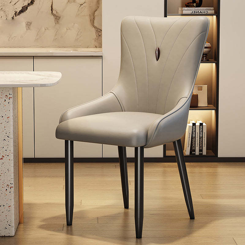 Scandinavian Leather Steel Latex Dining Chair