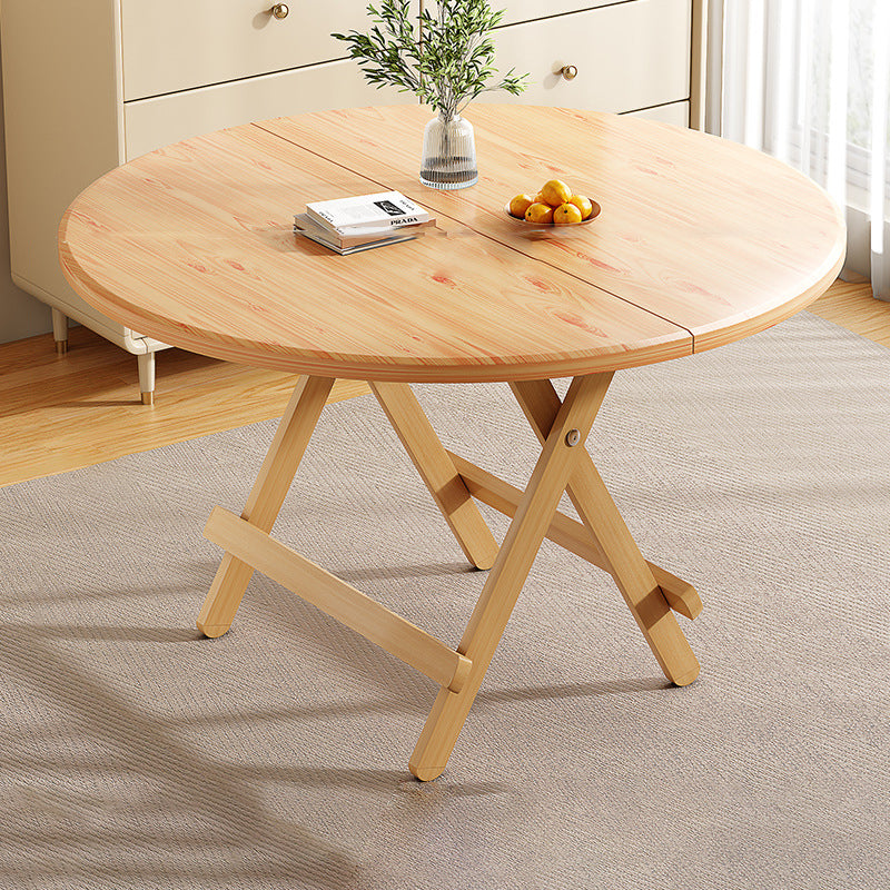 Scandinavian Round Wood 4-Seat Dining Table