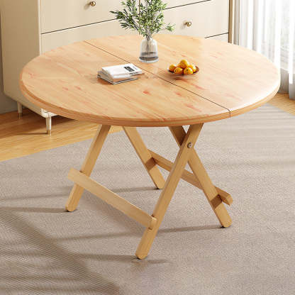 Scandinavian Round Wood 4-Seat Dining Table