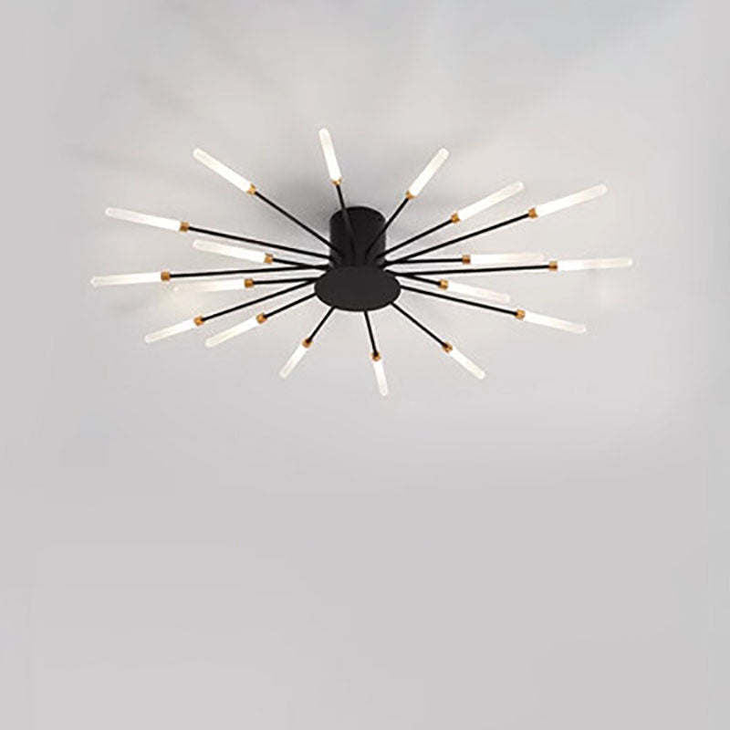 Minimalist Iron Radiant Round Ceiling Light