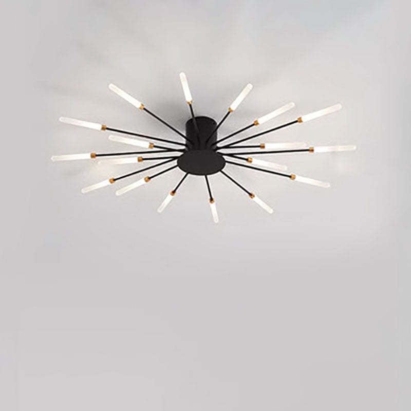 Minimalist Iron Radiant Round Ceiling Light