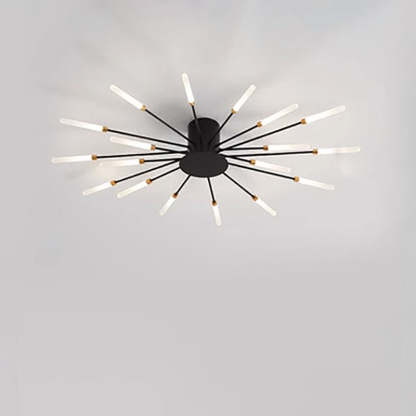 Minimalist Iron Radiant Round Ceiling Light