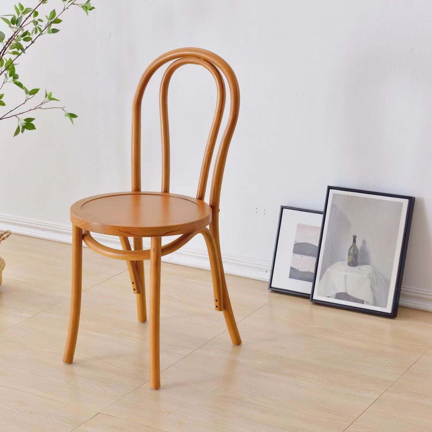 Chinese Wood Rattan Four-Leg Dining Chair