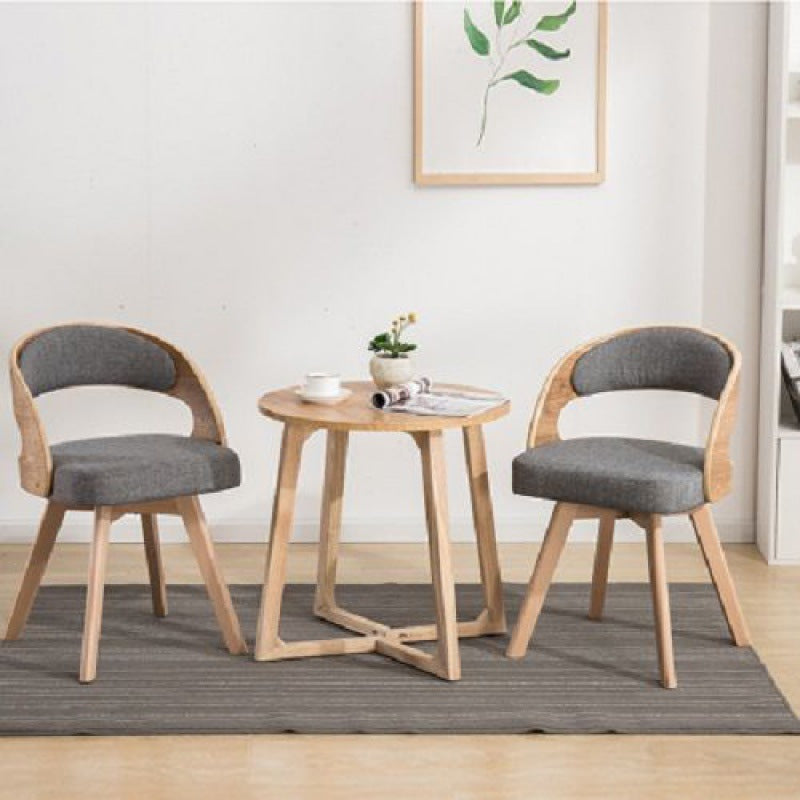 Nordic Fabric Splayed Leg Curved Dining Chair