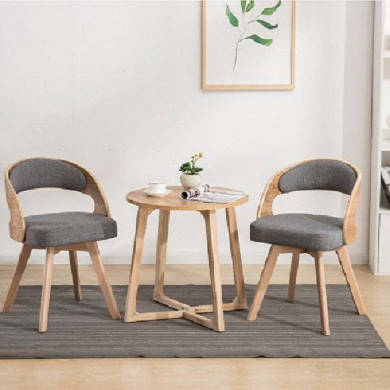 Nordic Fabric Splayed Leg Curved Dining Chair