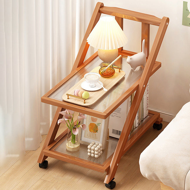 Minimalist Wood Plastic Rattan Acrylic End Table
