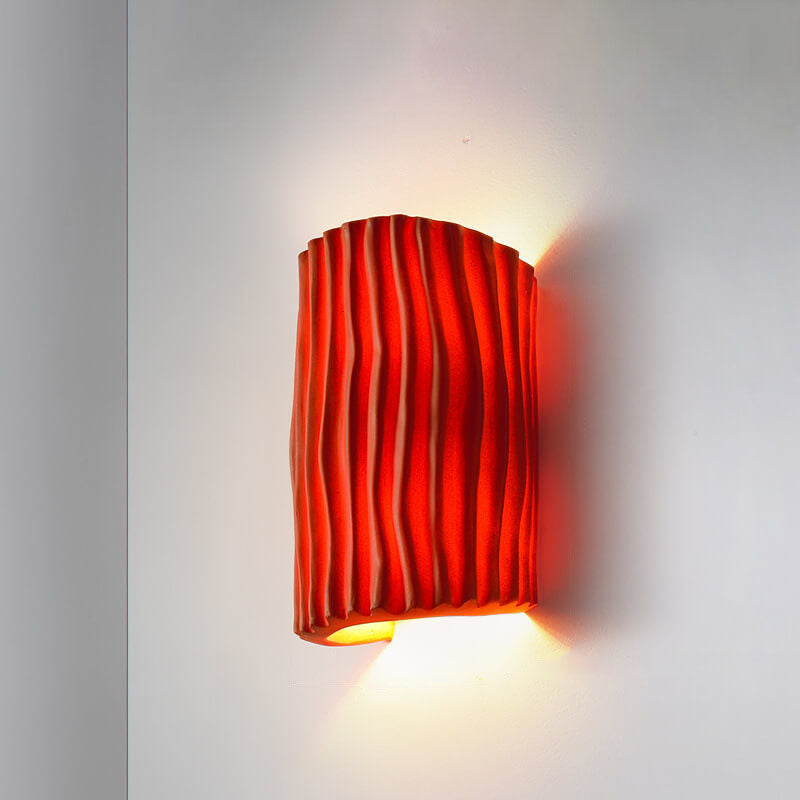 Nordic Resin Striped Half Cylinder Sconce