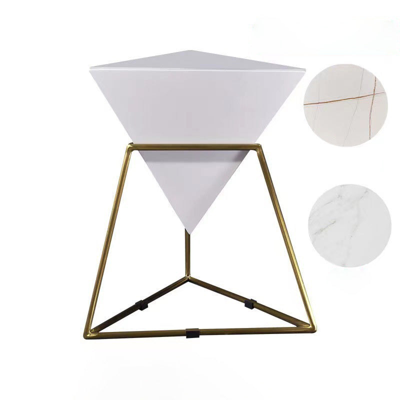 Nordic Pyramid Glass Slate Side Table